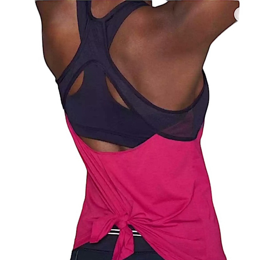 ATHLETA: Essence CYA Support Built in Bra Tie Tank -Size Medium